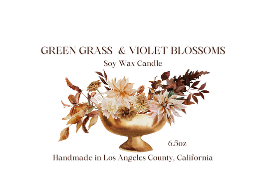 Green Grass and Violet Blossoms Soy Candle